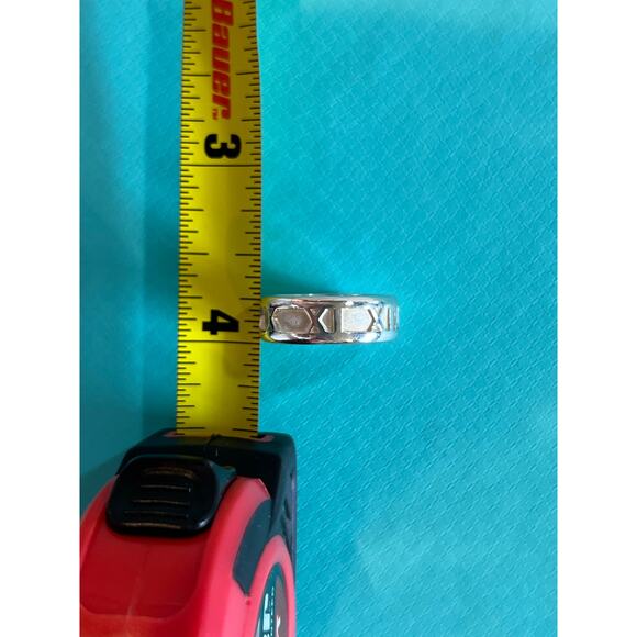 TIFFANY & CO. Atlas 1995 Roman Number 925 Ring Thick Band Authentic US Size 5.75 - Picture 4 of 8